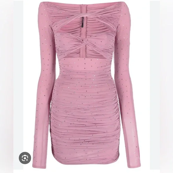 Tinley-crystal-embellished-twist-front-mini-dress - Picture 1 of 3